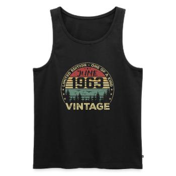 Gift June 1963 Birthday June 1963 June 1963 - Men's Premium Organic Tank Top - black - Front - AI Model Male 178 light (178cm)
