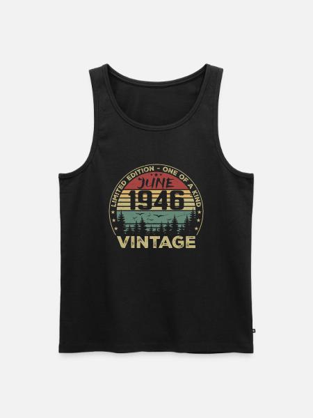 Gåva juni 1946 Födelsedag juni 1946 juni 1946 - Ekologisk premium tanktopp herr - svart