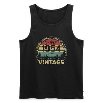 Gift June 1954 Birthday June 1954 June 1954 - Men's Premium Organic Tank Top - black - Front - Michal (187cm)