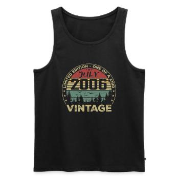 Juli 2006 Jahrgang 2006 Geburtstagsgeschenk - Männer Premium Bio Tank Top - Schwarz - Vorne - Michal (187cm)