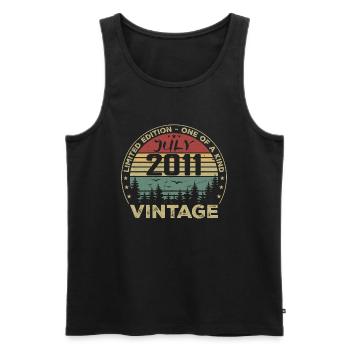 Geburtstagsgeschenk Juli 2011 Jahrgang 2011 - Männer Premium Bio Tank Top - Schwarz - Vorne - AI Model Male 178 light (178cm)