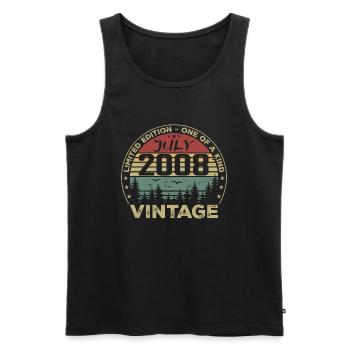 Juli 2008 Jahrgang 2008 Geburtstagsgeschenk - Männer Premium Bio Tank Top - Schwarz - Vorne - AI Model Male 178 light (178cm)