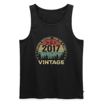 Geburtstagsgeschenk Juli 2017 Jahrgang 2017 - Männer Premium Bio Tank Top - Schwarz - Vorne - Michal (187cm)