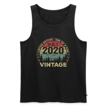 Cadeau D'anniversaire Juillet 2020 Vintage 2020 - Débardeur bio Premium Homme - noir - Devant - Michal (187cm)
