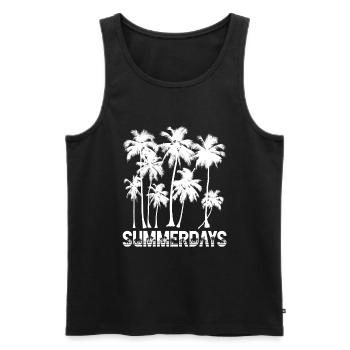 Summerdays with Palm Trees Summertime Sea Beach - Männer Premium Bio Tank Top - Schwarz - Vorne - AI Model Male 178 light (178cm)