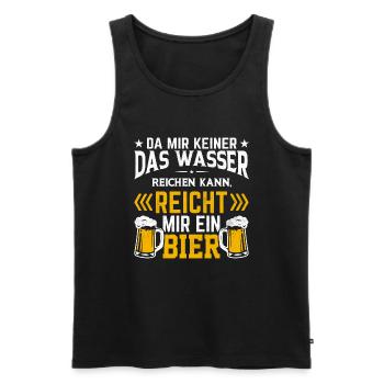 Da mir keiner das Wasser reichen kann Bier Sprüche - Männer Premium Bio Tank Top - Schwarz - Vorne - Michal (187cm)