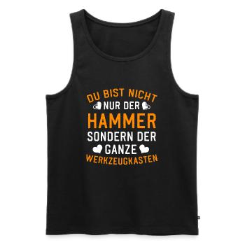 Du bist nicht nur der Hammer sondern Werkzeugkaste - Männer Premium Bio Tank Top - Schwarz - Vorne - Michal (187cm)