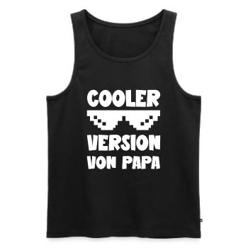 Cooler Version von Papa lustige Papa Sohn Sprüche - Männer Premium Bio Tank Top - Schwarz - Vorne - Michal (187cm)