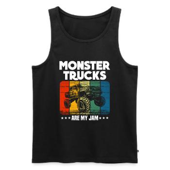 Monster Trucks Are My Jam funny Truck Cars Quotes - Men's Premium Organic Tank Top - black - Front - Michal (187cm)