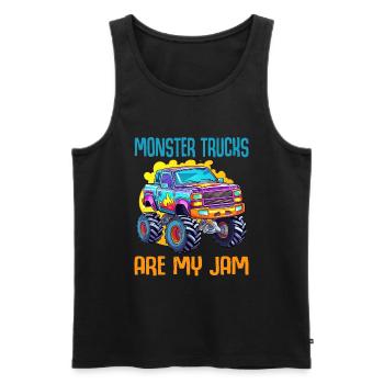 Monster Trucks Are My Jam funny Truck Cars Quotes - Men's Premium Organic Tank Top - black - Front - Michal (187cm)