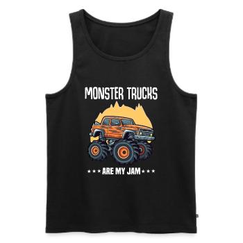 Monster Trucks Are My Jam funny Truck Cars Quotes - Men's Premium Organic Tank Top - black - Front - Michal (187cm)