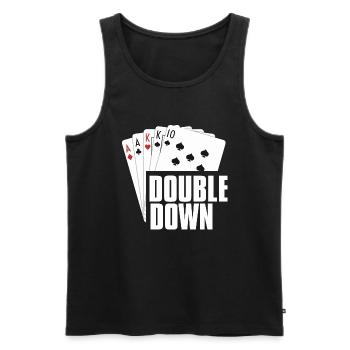 Poker Leidenschaft Double Down Karten Motiv - Männer Premium Bio Tank Top - Schwarz - Vorne - Michal (187cm)