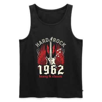 1962 Hard Rocker 60 Jahre Jubiläumsmusiker - Männer Premium Bio Tank Top - Schwarz - Vorne - Michal (187cm)