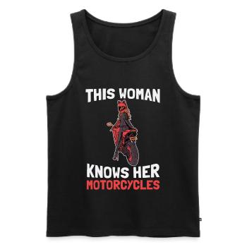 Motorcycle Biker Motorcyclist - Men's Premium Organic Tank Top - black - Front - Michal (187cm)