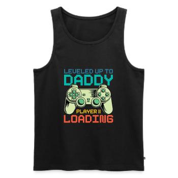 Dad Level Unlocked - Niveau jusqu’à Daddy Loading - Débardeur bio Premium Homme - noir - Devant - AI Model Male 178 light (178cm)