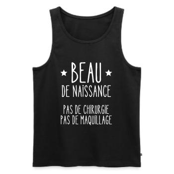 beau de naissance - Débardeur bio Premium Homme - noir - Devant - Michal (187cm)