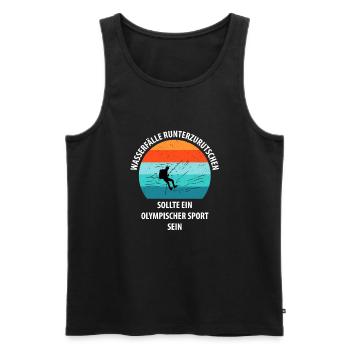 Canyoning Bergsteigen Klettern Wandern Berge - Männer Premium Bio Tank Top - Schwarz - Vorne - Michal (187cm)