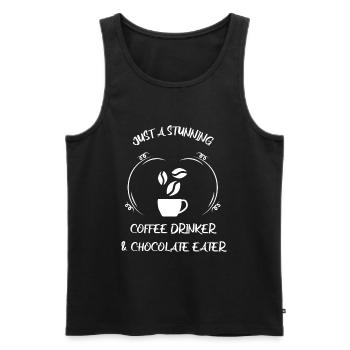 Café, expresso, café et chocolat - Débardeur bio Premium Homme - noir - Devant - Michal (187cm)
