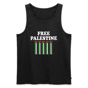 Free palestine - Débardeur bio Premium Homme - noir - Devant - Michal (187cm)