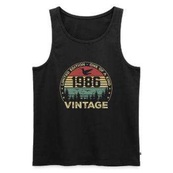 Vintage 1986 Original 1986 Retro Birthday 1986 - Men's Premium Organic Tank Top - black - Front - Michal (187cm)