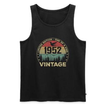 Jahrgang 1952 Original 1952 Retro Geburtstag 1952 - Männer Premium Bio Tank Top - Schwarz - Vorne - Michal (187cm)