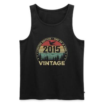Vintage 2015 Original 2015 Retro Anniversary 2015 - Men's Premium Organic Tank Top - black - Front - Michal (187cm)