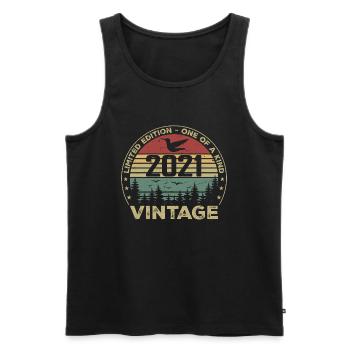 Vintage 2021 Original 2021 Rétro Anniversaire 2021 - Débardeur bio Premium Homme - noir - Devant - Michal (187cm)