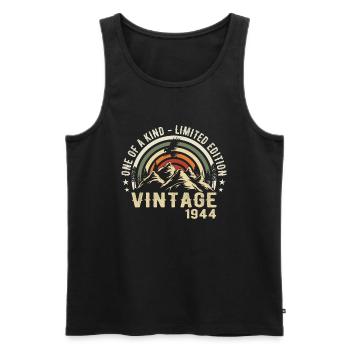 Jahrgang 1944 Jahrgang 1944 Retro Geburtstag 1944 - Männer Premium Bio Tank Top - Schwarz - Vorne - Michal (187cm)