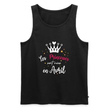 Les Princesse sont nées en Avril - Débardeur bio Premium Homme - noir - Devant - Michal (187cm)