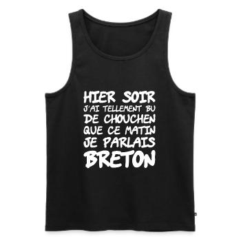 Humour Breton Alcool Chouchen Apéro Cadeau Breizh - Débardeur bio Premium Homme - noir - Devant - Michal (187cm)