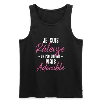 Je suis râleuse un peu chiante mais adorable - Débardeur bio Premium Homme - noir - Devant - Michal (187cm)