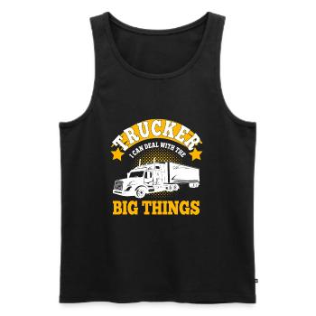 Le camionneur peut faire face à Big Things Truck Driver Gift - Débardeur bio Premium Homme - noir - Devant - Michal (187cm)