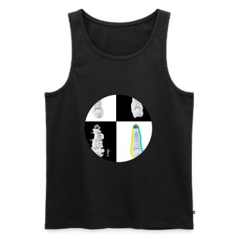 Lifestyle Pyjama nachhaltig - Männer Premium Bio Tank Top - Schwarz - Vorne - AI Model Male 178 light (178cm)