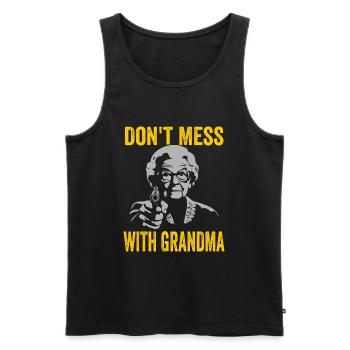 Don't Mess with Grandma - Men's Premium Organic Tank Top - black - Front - AI Model Male 178 light (178cm)