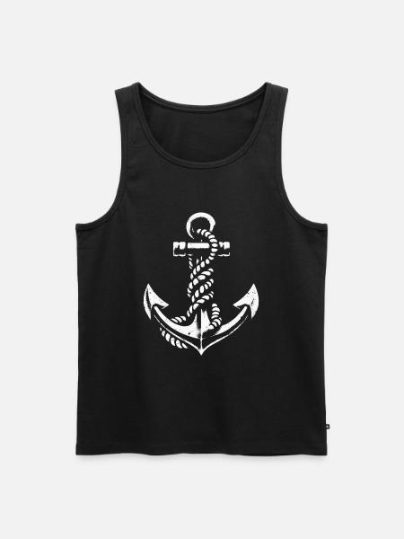 Anker mit Seemannsknoten Maritimes Design - Männer Premium Bio Tank Top - Schwarz