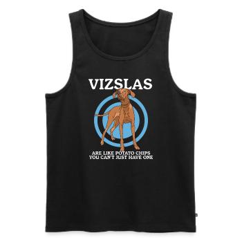 Magyar Vizsla Dog Owner Dog Gift - Men's Premium Organic Tank Top - black - Front - Michal (187cm)