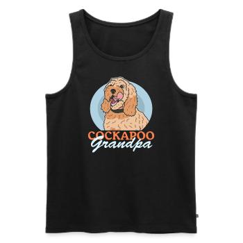 Cockapoo Grandpa Hundebesitzer Hunde Geschenk - Männer Premium Bio Tank Top - Schwarz - Vorne - AI Model Male 178 light (178cm)
