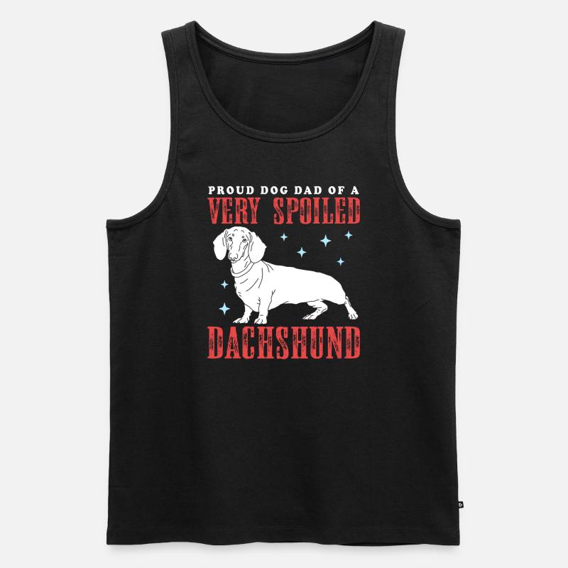 Dachshund Dad Dackel Hundebesitzer Geschenk - Männer Premium Bio Tank Top - Schwarz