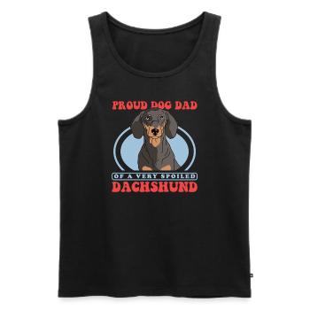 Dachshund Dad | Dackel Hundebesitzer Geschenk - Männer Premium Bio Tank Top - Schwarz - Vorne - Michal (187cm)