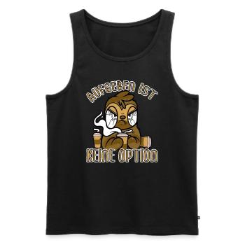 Kaffee aufgeben ist keine Option böses Faultier - Männer Premium Bio Tank Top - Schwarz - Vorne - Michal (187cm)