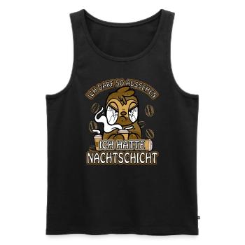 Ich hatte Nachtschicht Kaffee müde Faultier - Männer Premium Bio Tank Top - Schwarz - Vorne - Michal (187cm)