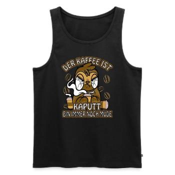 Der Kaffee ist kaputt müde Faultier - Männer Premium Bio Tank Top - Schwarz - Vorne - Michal (187cm)