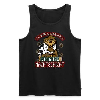 Ich hatte Nachtschicht Kaffee müde Faultier - Männer Premium Bio Tank Top - Schwarz - Vorne - Michal (187cm)