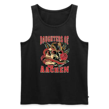 Aachen Power-Frau daughters of Aachen Retro Blumen - Männer Premium Bio Tank Top - Schwarz - Vorne - Michal (187cm)