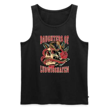 Ludwigshafen Power-Frau daughters of Ludwigshafen - Männer Premium Bio Tank Top - Schwarz - Vorne - Michal (187cm)