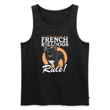 Français Bulldog | Français Cadeau Bulldog - Débardeur bio Premium Homme - noir - Devant - Michal (187cm)