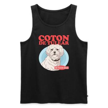 Coton de Tulear Dog Owner Gift - Men's Premium Organic Tank Top - black - Front - Michal (187cm)