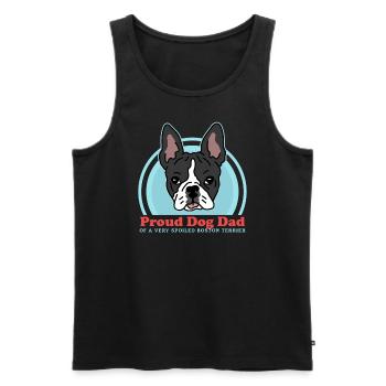 Boston Terrier Dad Bostie Dog Owner Gift - Men's Premium Organic Tank Top - black - Front - Michal (187cm)