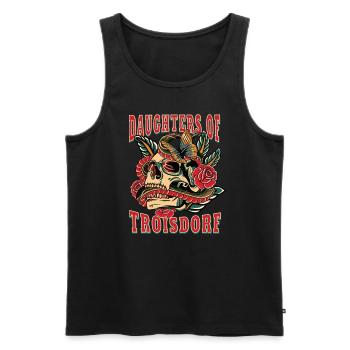 Troisdorf Frau Geschenk daughters of Troisdorf - Männer Premium Bio Tank Top - Schwarz - Vorne - Michal (187cm)