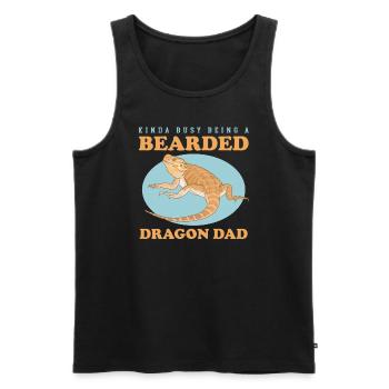 Bearded Dragon Dad Bearded Dragon Reptiles Gift - Men's Premium Organic Tank Top - black - Front - Michal (187cm)